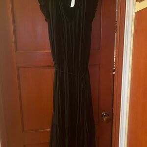 NWT Banana Republic Black Midi Dress with Flutter Sleeves - size XL